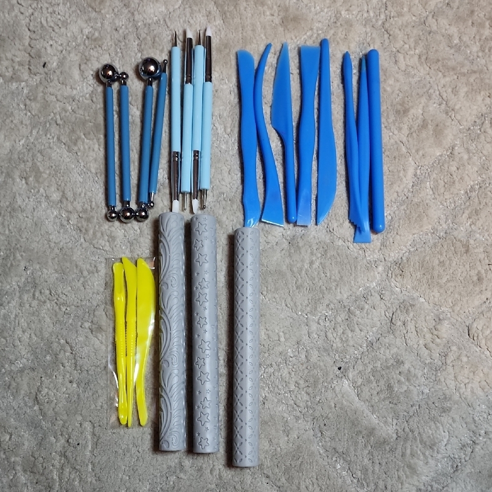 Crafting Tool Set with Blue and Yellow Tools